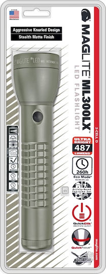 Maglite Flashlight LED IPX4 with Maximum Brightness 487lm ML300LX-S2RI6 Khaki Khaki