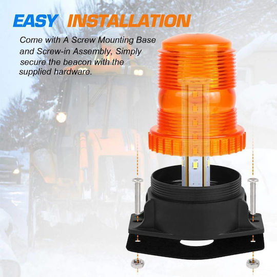 Far Auto LED 12 / 24V Impermeabil cu Portocaliu Iluminare