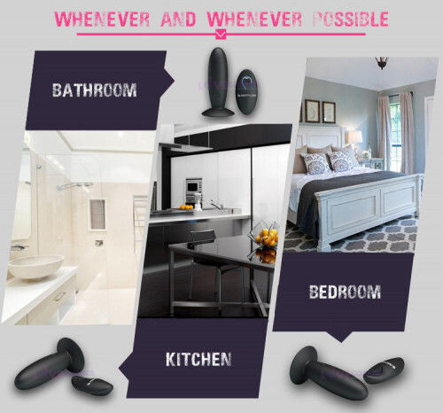 Pretty Love Remote Control Vibrating Plug Dop Anal cu vibrație Black 11cm