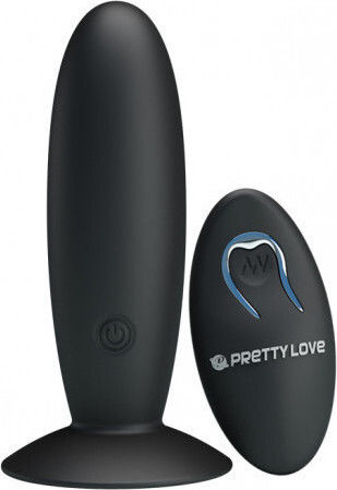 Pretty Love Remote Control Vibrating Plug Dop Anal cu vibrație Black 11cm