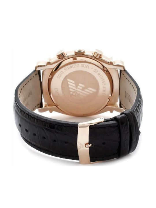 Emporio Armani Damen Uhr mit Schwarz Lederarmband