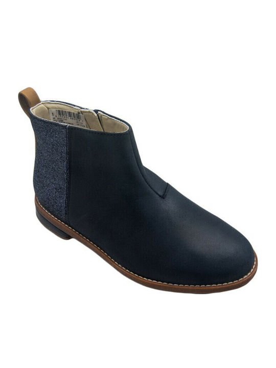 Kids Drew Fun K Leather Kids Boots with Zipper Blue