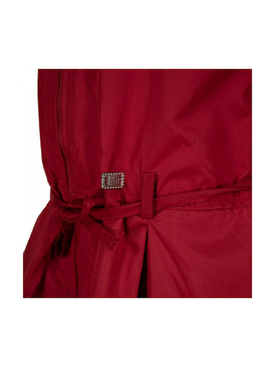 Evita Kids Trenchcoat Long Hooded Red