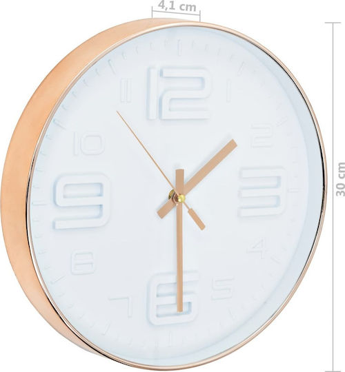 vidaXL Wanduhr Kunststoff Kupfer Ø30cm