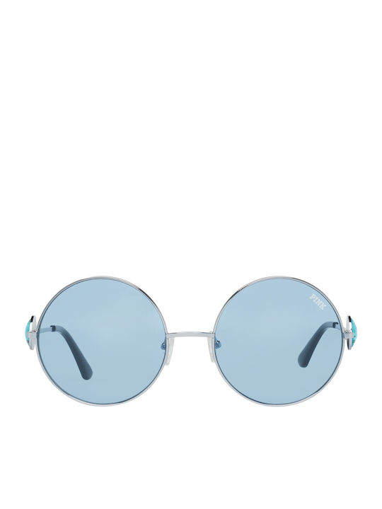 Victoria's Secret Women's Sunglasses with Silver Metal Frame and Light Blue Lens PK0006 16X