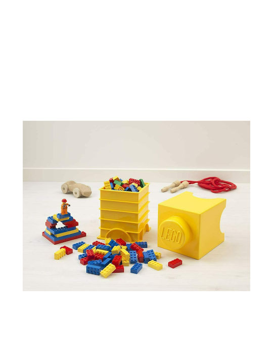 Lego Kids Plastic Toy Storage Box 1-Stud Yellow 12x12x18cm