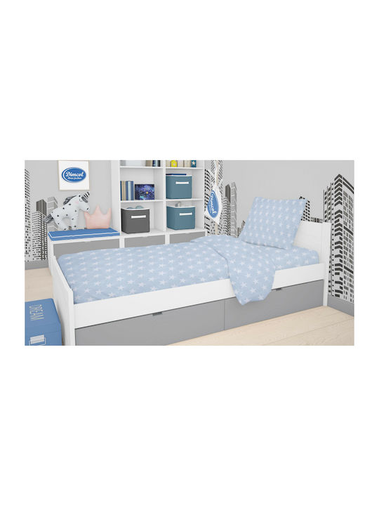Dimcol Star Παιδική Μαξιλαροθήκη από 100% Βαμβάκι 50x70εκ. 33 Σιέλ