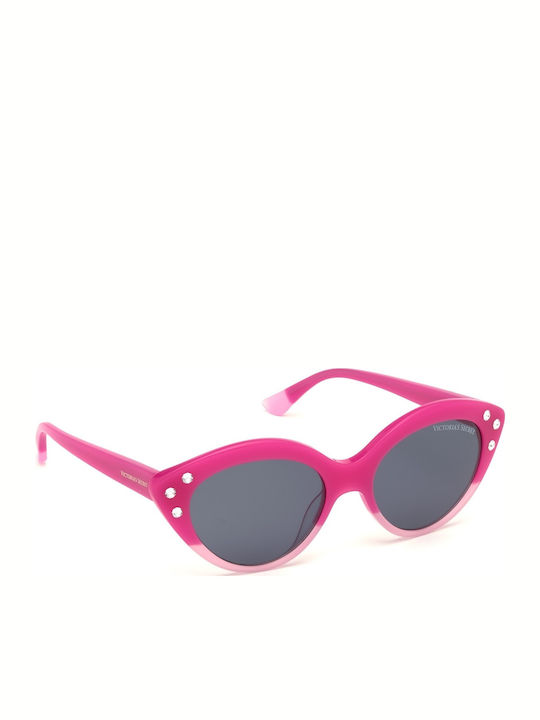 Victoria's Secret Women's Sunglasses with Pink Plastic Frame and Gray Lens VS0009 72C