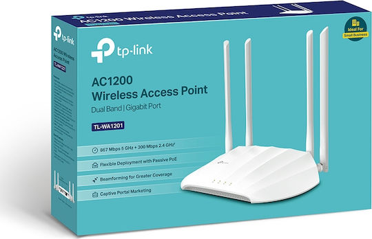 TP-LINK TL-WA1201 v1 Точка за достъп Wi-Fi 5 - Wi-Fi 5 Двулентов (2.4 и 5GHz)
