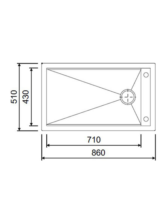 Macart Barazza Quattro N-100 Ένθετος Νεροχύτης Inox Σαγρέ Μ86xΠ51cm Ασημί