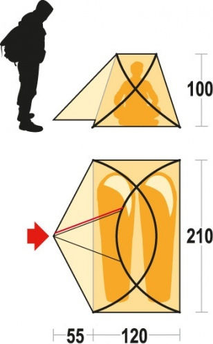 Ferrino Maverick 2 Winter Camping Igloo Mountaineering Orange with Double Cloth for 2 People Waterproof 10000mm 210x175x100cm