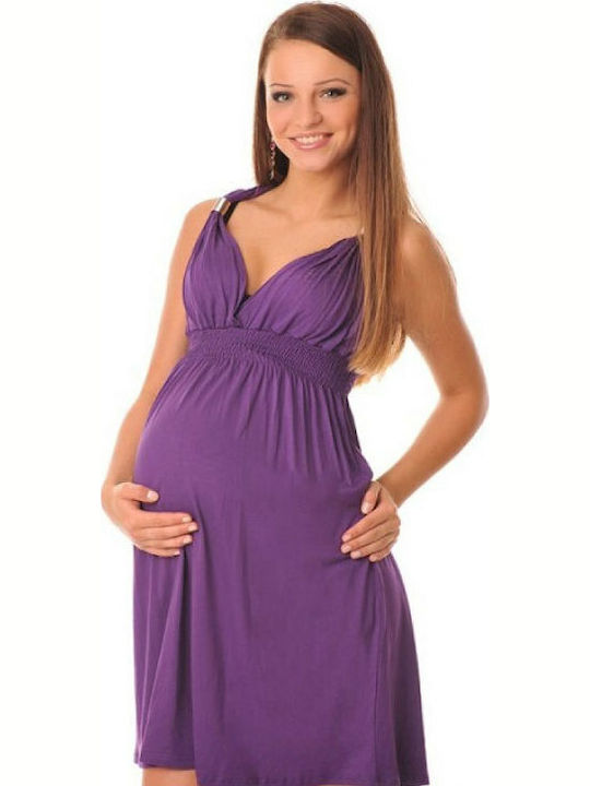 Purpless 8423 Φόρεμα Εγκυμοσύνης Μωβ