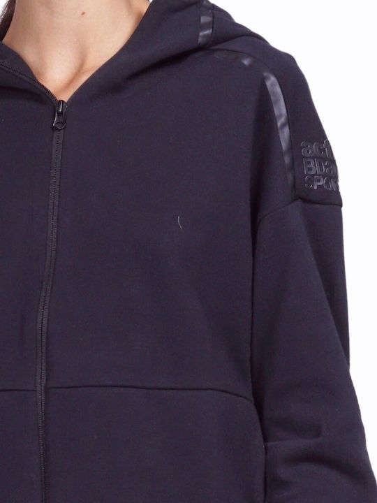 Women's Sweatshirt Jacket Hooded Black