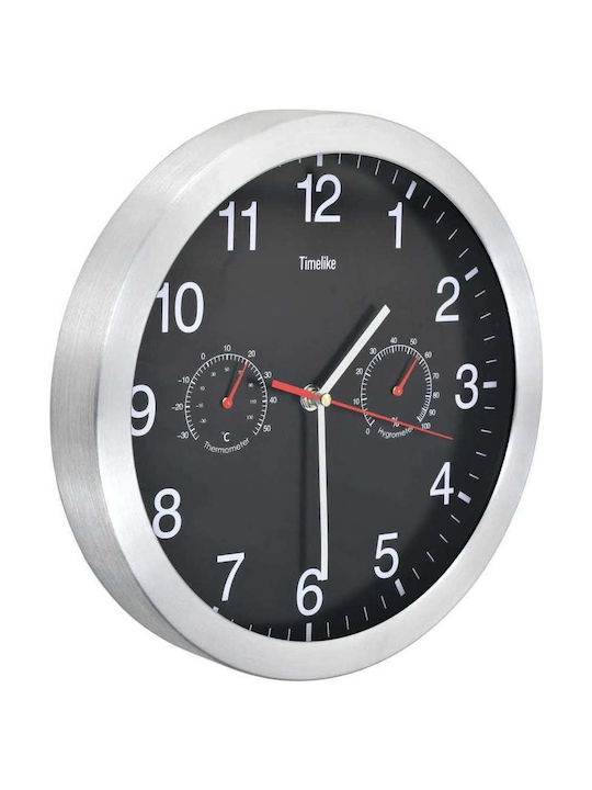 vidaXL Wanduhr Kunststoff Schwarz Ø30cm