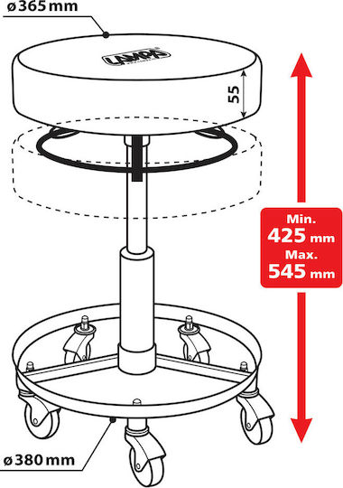 Lampa Arbeitshocker Mit Maximaler Belastung Von 110 Kg Und Stauraum