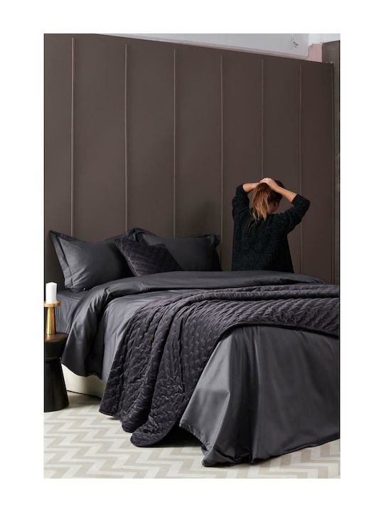 Palamaiki Sheet Super-Double 245x270cm. Luxe Sateen Coal