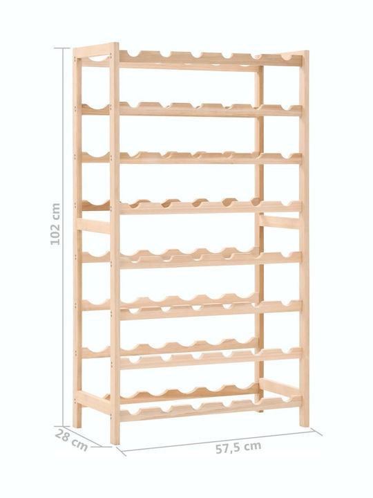 vidaXL С крака Κάβα Ποτών Дърво για 30 Μπουκάλια Кафяв 57.5x28x102εκ.