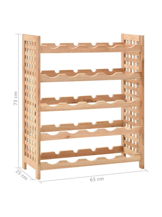 vidaXL С крака Κάβα Ποτών Дърво για 25 Μπουκάλια Бежов 63x25x73εκ.