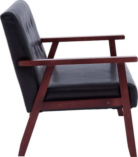 Set de Sufragerie Scaun cu 3 locuri și fotoliu Negru