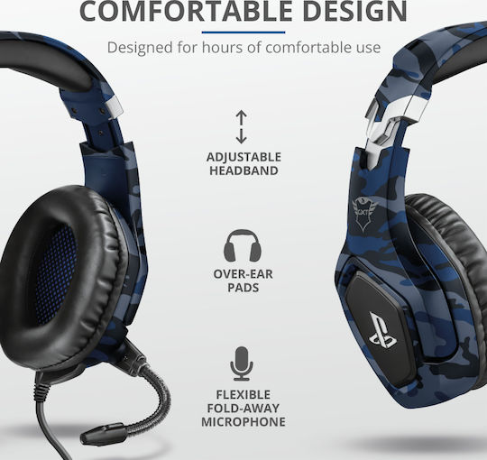 Trust GXT 488 Forze Über Ohr Gaming-Headset mit Verbindung 3,5mm Blau