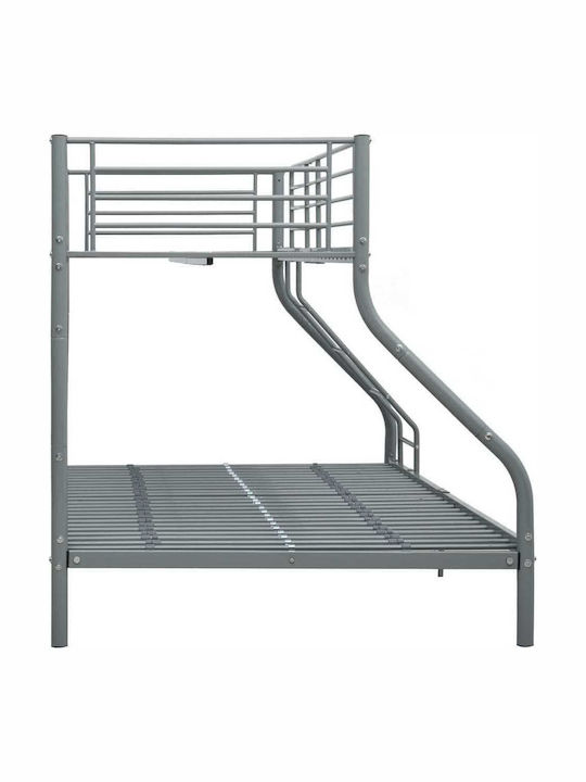 Kids Bed Bunk Semi Double Gray for Mattress 140x200cm