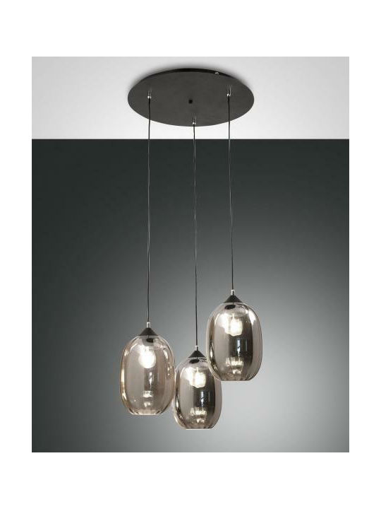 Fabas Luce Infinity Pendant Light Three-Light for Socket E27 Black