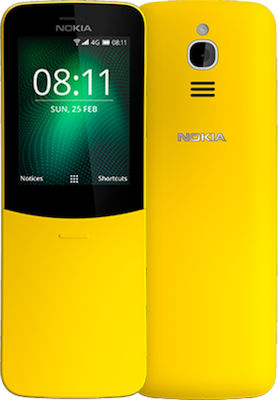 Nokia 8110 4G Dual SIM (500MB/4GB) Κινητό με Κουμπιά Κίτρινο