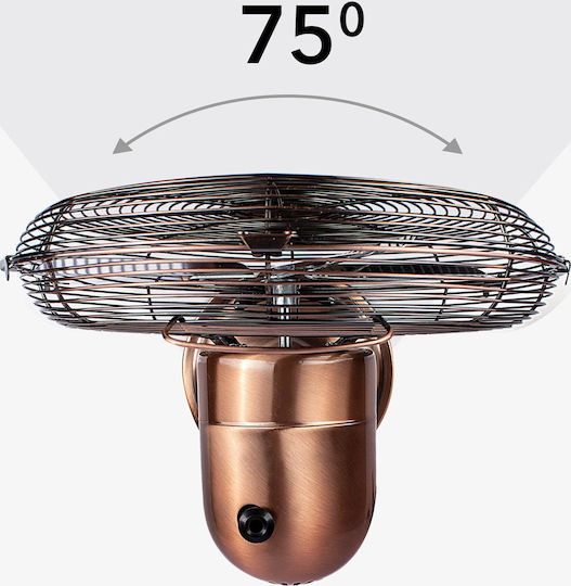 Rohnson Επιτραπέζιος Ανεμιστήρας 35W Διαμέτρου 30cm Μπρούτζινος