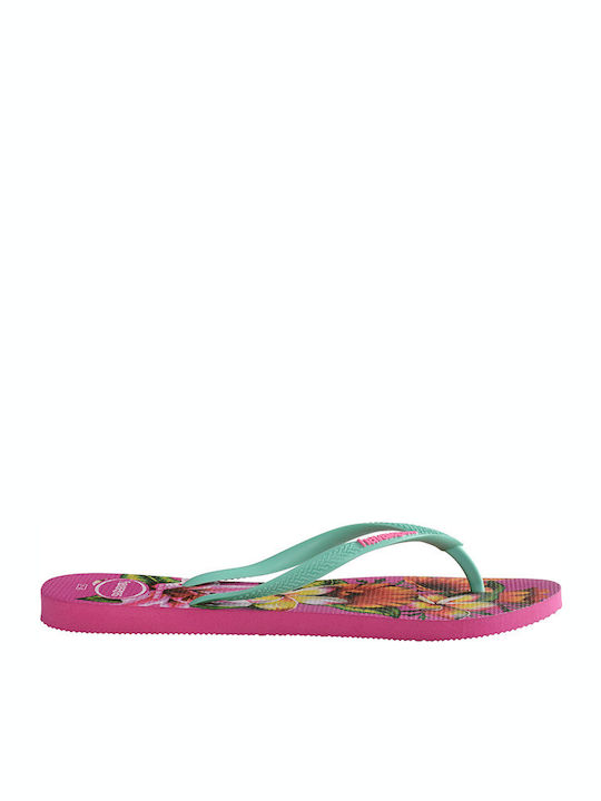 Havaianas Slim Floral Frauen Flip Flops in Fuchsie Farbe