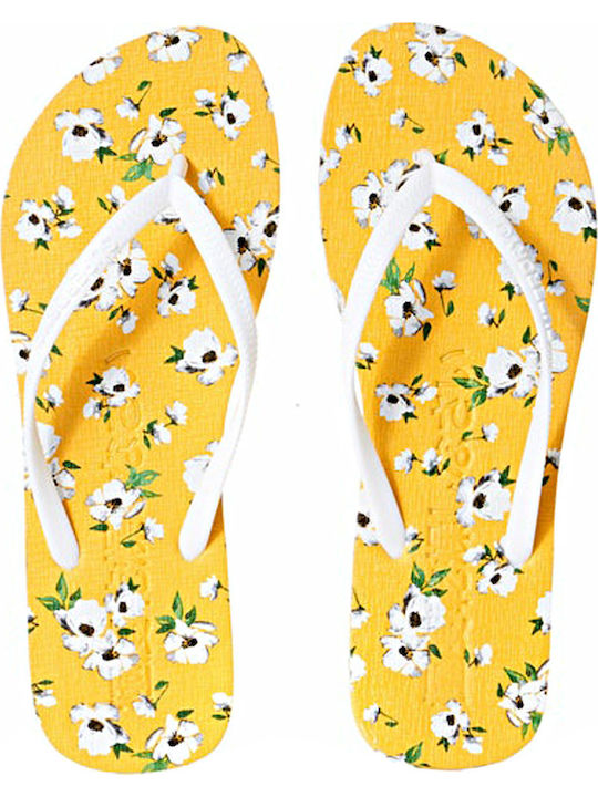 Superdry Super Sleek Aop Frauen Flip Flops in Gelb Farbe