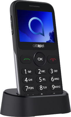 Alcatel 2019G Single SIM Κινητό με Μεγάλα Κουμπιά (Ελληνικό Μενού) Metallic Silver