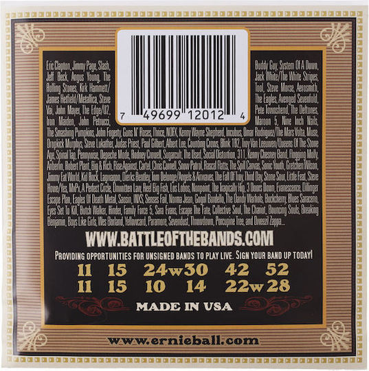 Ernie Ball Set of 80/20 Bronze Strings for Acoustic Guitar Earthwood 80/20 Bronze 12-String Medium 11 - 28"