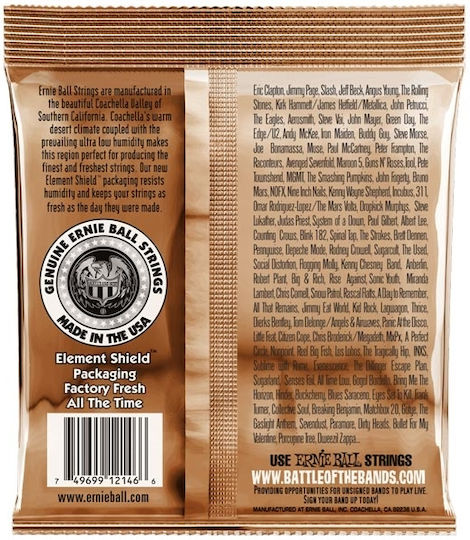 Ernie Ball Earthwood Set Acoustic Guitar Strings Phosphor Bronze 12 - 54 Medium Light
