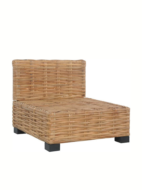 Καρέκλα Εξωτερικού Χώρου Rattan Καφέ με Μαξιλάρι 66x69x62εκ.