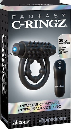 Pipedream Fantasy C-Ringz Remote Control Vibrating Ring Cock Black PD5923-23