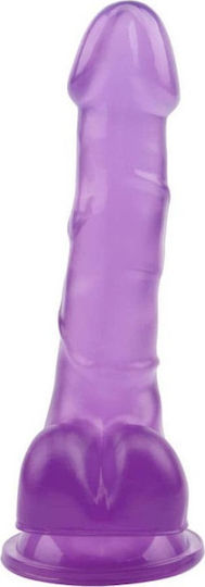 Chisa Novelties Dildo Hi-Rubber Реалистично дилдо с Топки и Вендуза Лилаво 20см
