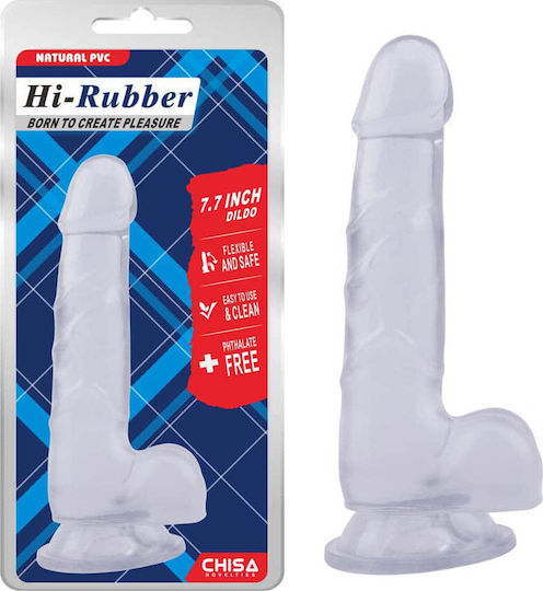 Chisa Novelties Hi Rubber Реалистично дилдо с Топки и Вендуза Прозрачен 20см