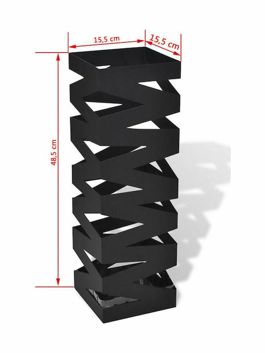 vidaXL Black 15.5x15.5x48.5cm