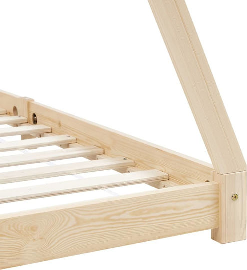Pat pentru Copii Montessori Single Maro pentru Saltea 80x160cm