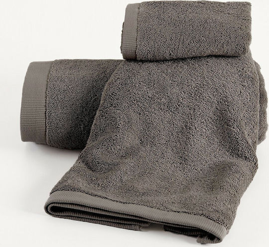 Kentia Πετσέτα Προσώπου Brand 50x100εκ. Grey Βάρους 600gr/m²