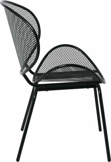 Outdoor-Stuhl Metallisch Oliver Schwarz 65x61x86εκ.