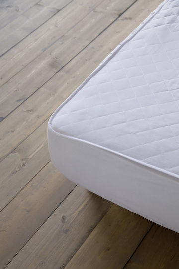 Nima Protective Cover Queen with Skirt Abbraccio Fabric White 160x200+30cm
