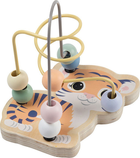 Joueco Maze The Wildies Family Beadtrack With Animalprint made of Wood for 12++ Months (Various Designs/Assortments of Designs) 1pc