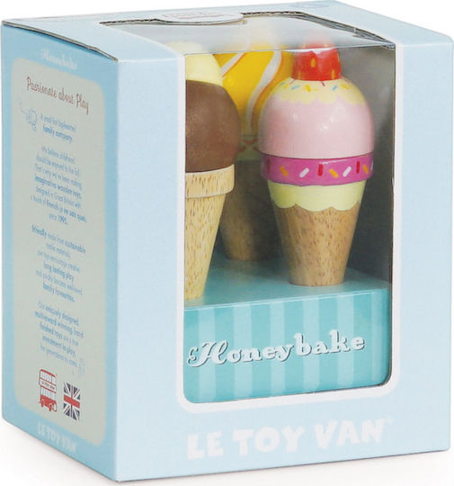 Le Toy Van Παγωτά Χωνάκι από Ξύλο για 3+ Ετών 4τμχ