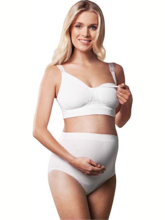 Carriwell GelWire Seamless Maternity & Nursing Sports Bra with Clips White