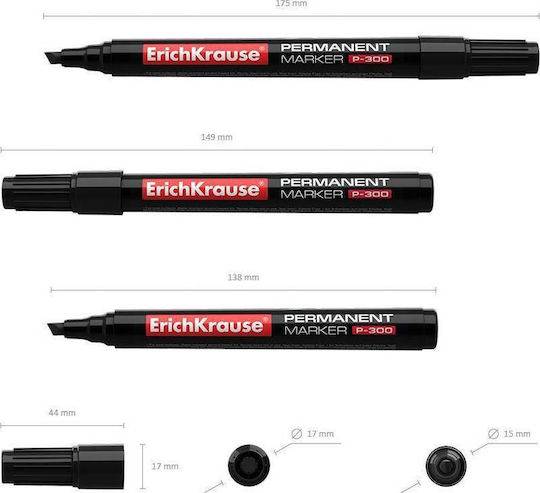 ErichKrause P-300 Marker Permanent 4.6mm Negru