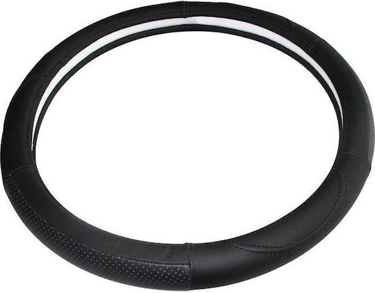 Automax Auto-Lenkradabdeckung mit Durchmesser 39-41cm aus Kunstleder Schwarz