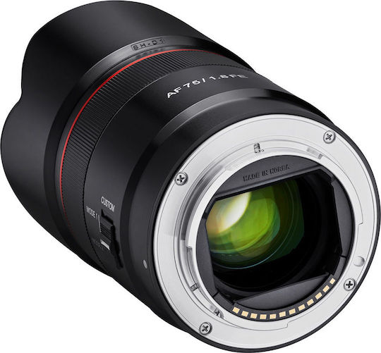 Samyang Full Frame Camera Lens AF 75mm f/1.8 FE Telephoto for Sony E Mount Black