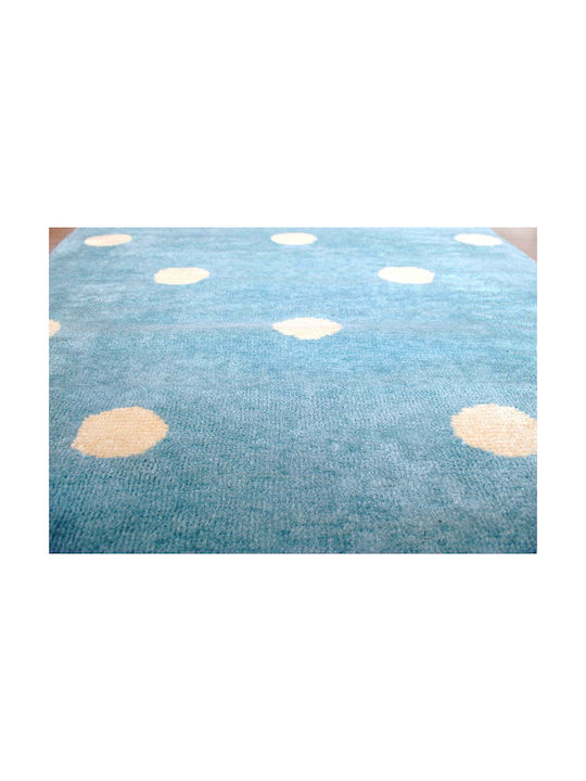 Klonaras Kiddo Dots Παιδικό Χαλί Βαμβακερό Πράσινο 90x160cm
