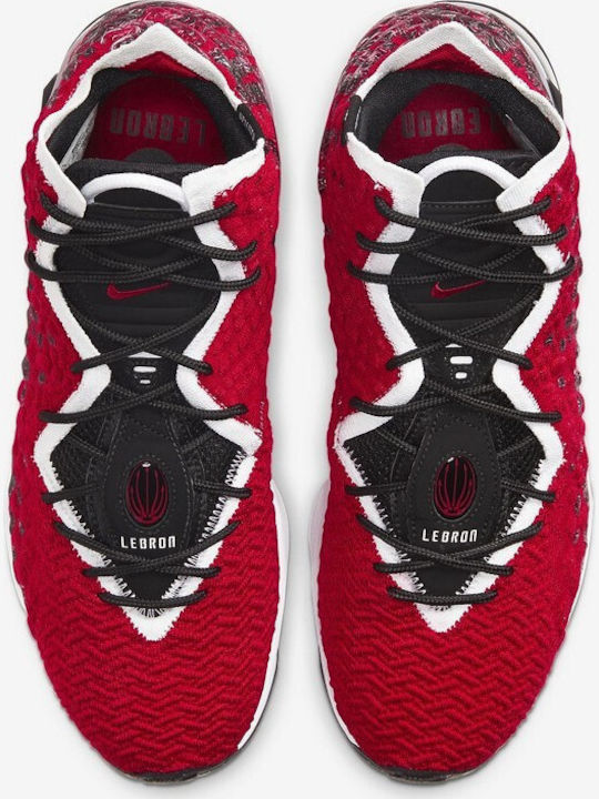 LeBron 17 Висока Баскетболни обувки Университетско Червено / Бяло / Черно